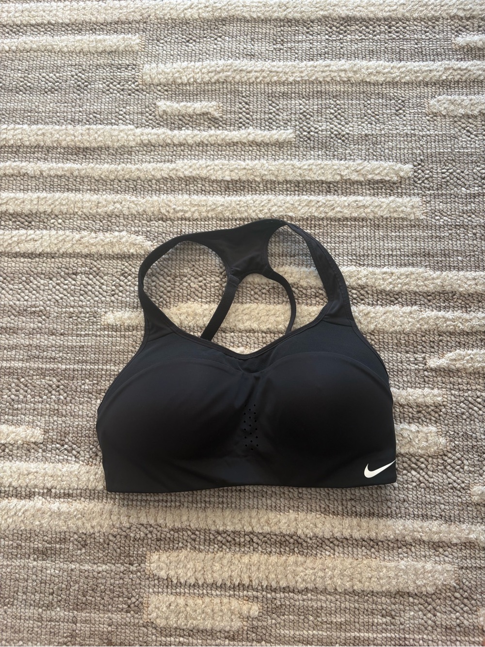 Nike Black Molded-Cup Racerback Sports Bra with Ventilation